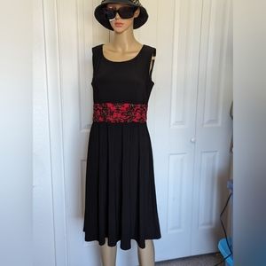 JESSICA HOWARD 10P NWT Black Dress fit flare embellished waist 1 Piece Sleeveles